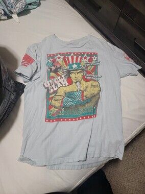 Grunt STYLE Light Blue Graphic Crew Neck T-Shirt with Americana Print